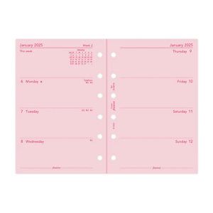 Filofax Week on Two Pages Diary Pocket Pink 2025 English